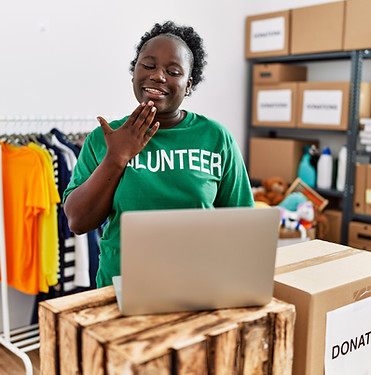 Volunteer Using Sign Language