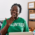 Volunteer Organizing Donations