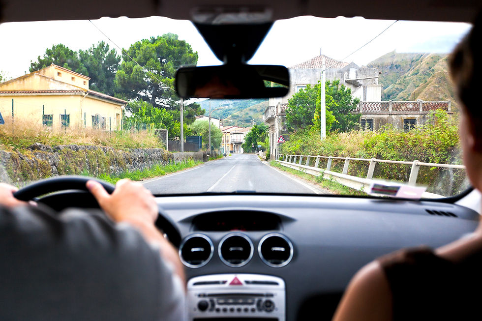 Driving down a quiet road