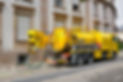 Sewer cleaning truck on city street