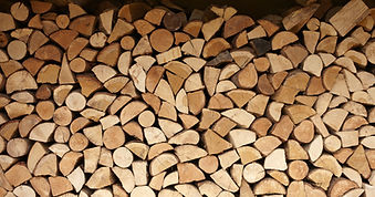 Logs in wood store
