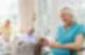 Senior woman reading greeting card