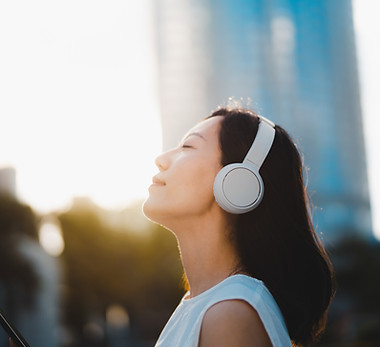 Woman Wearing Headphones