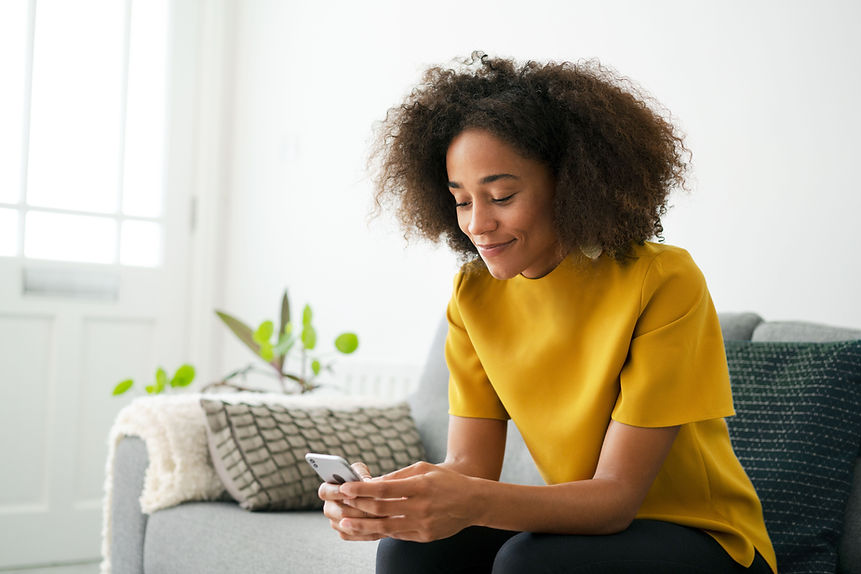 Happy Girl Texting