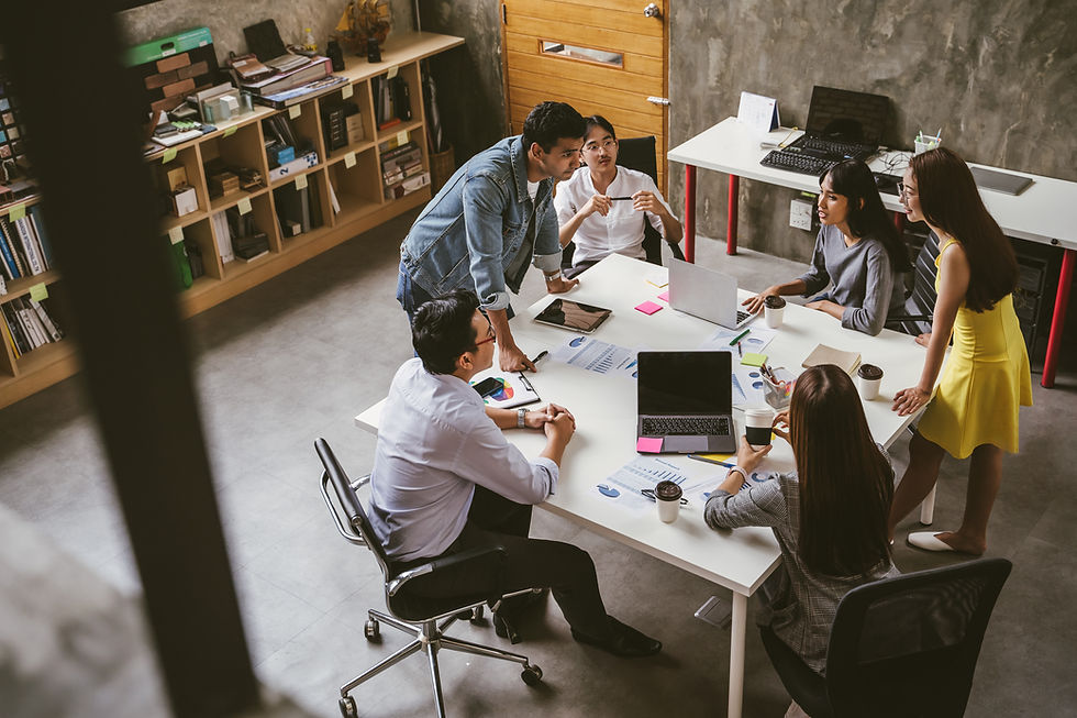 Stock photo of a team meeting in an office
