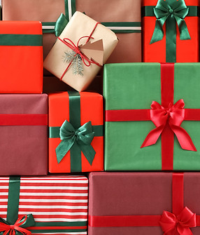 Stacked Christmas Gift Boxes