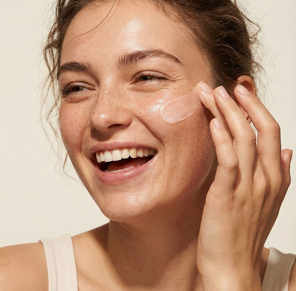 Woman Applying Skincare