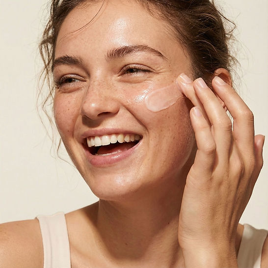 Woman Applying Skincare