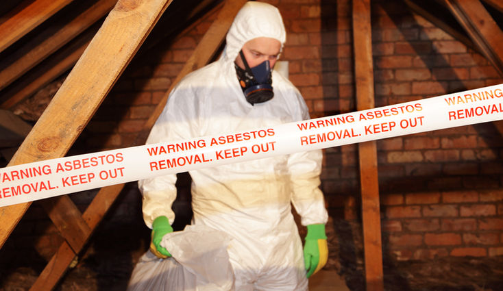 Asbestos removal in an attic