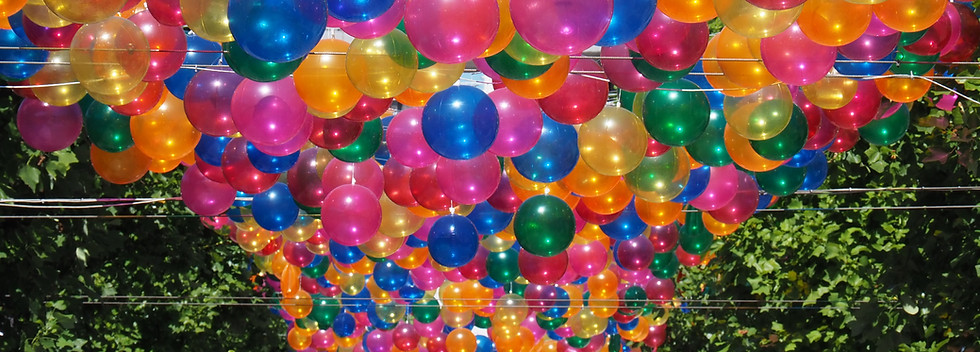 Colorful balloon canopy