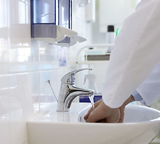 Healthcare professional washing hands
