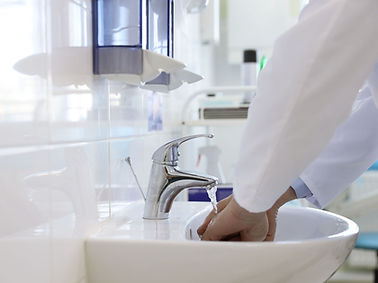 Healthcare professional washing hands