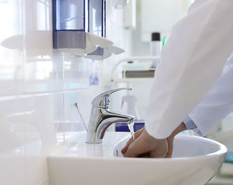 Healthcare professional washing hands