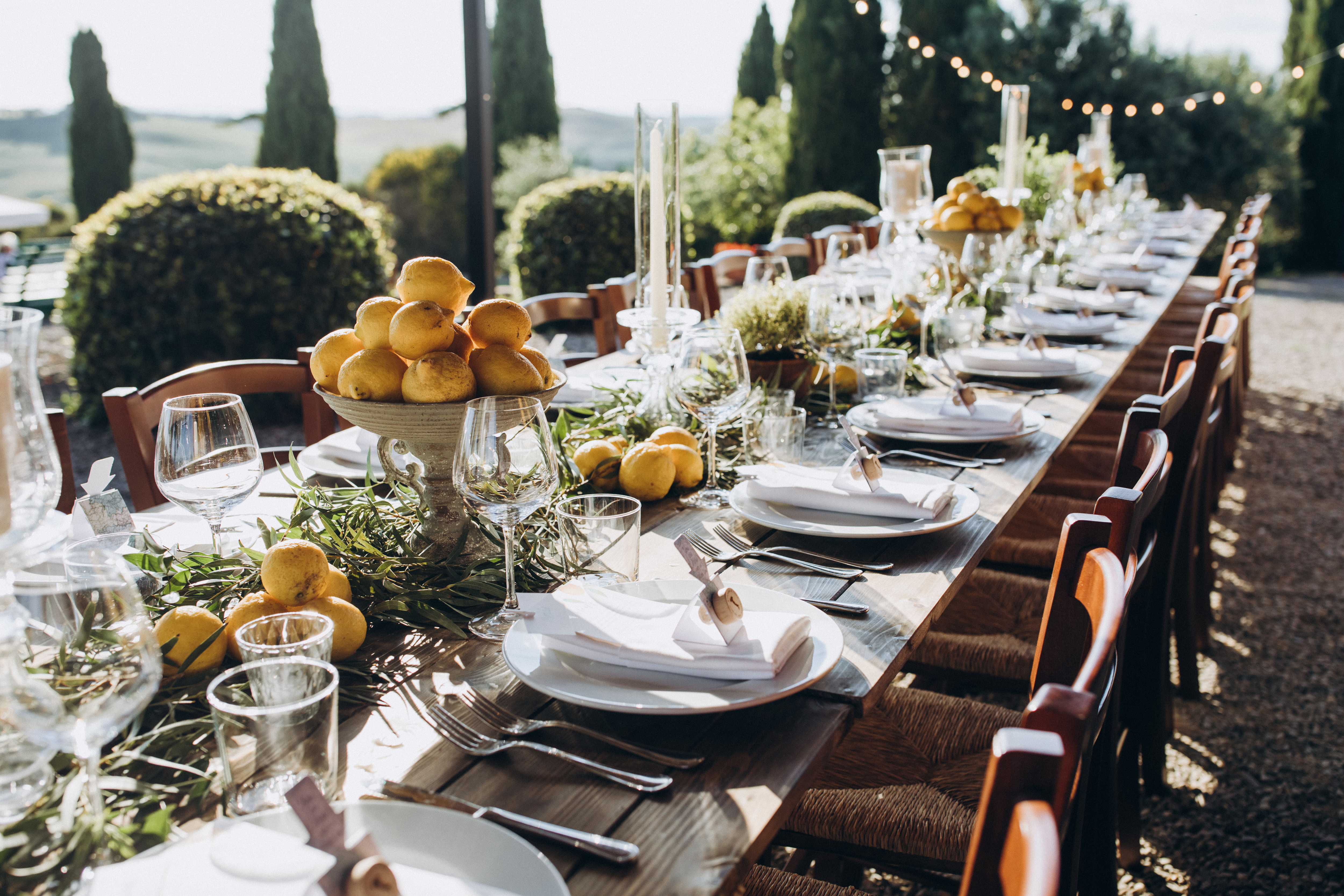 Outdoor banquet table