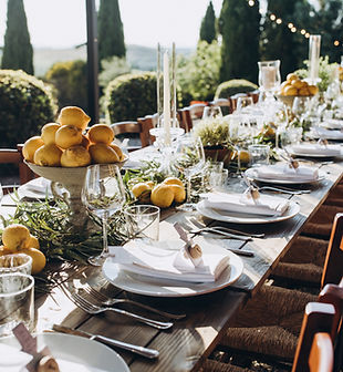 Outdoor banquet table
