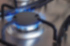 gas burning on the kitchen gas stove