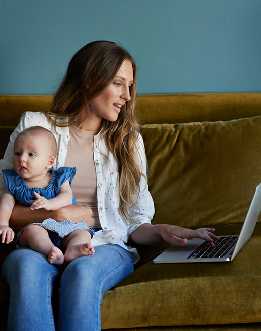 Mother Working Online