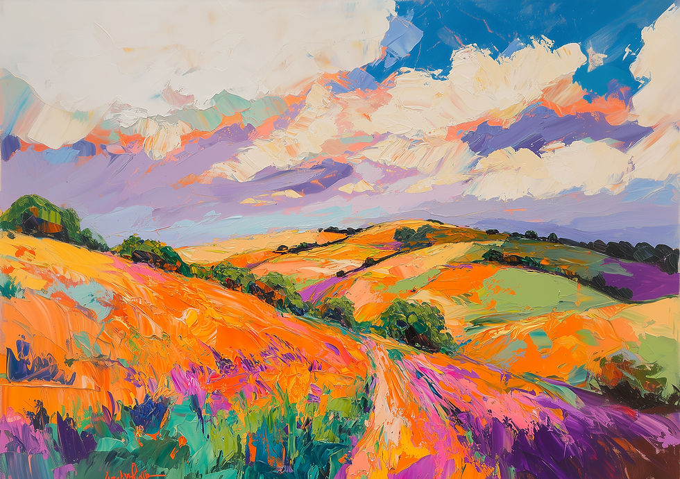 Pintura de paisaje colorido
