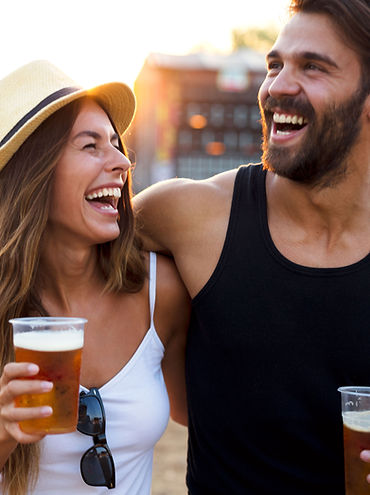 Outdoor Friends Smiling