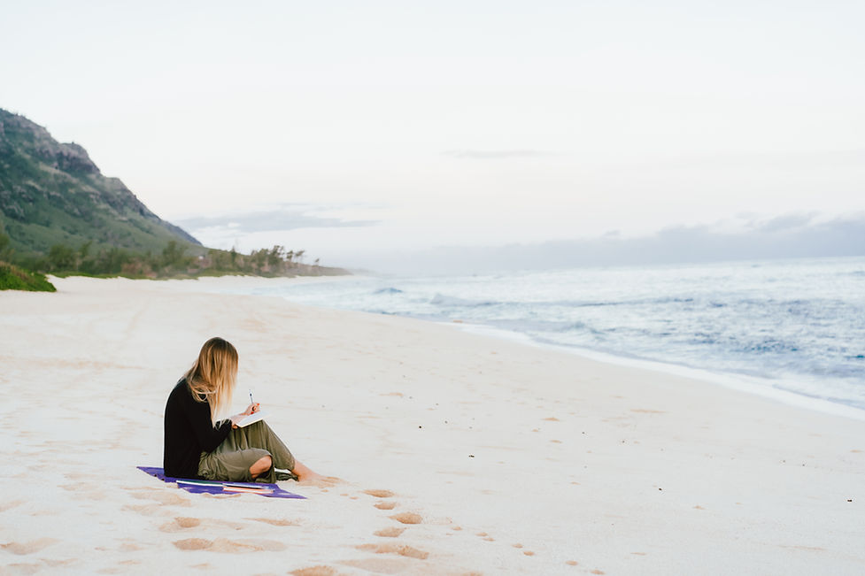 Écriture sur la plage