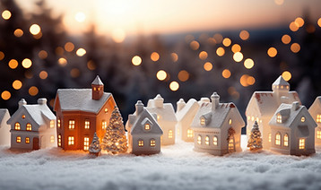 Verschneites Weihnachtsdorf