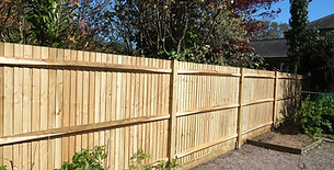 Brand new wooden shiplap boundary fence