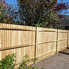Brand new wooden shiplap boundary fence