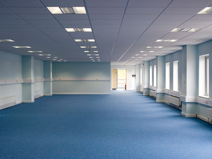 Office with commercial flooring