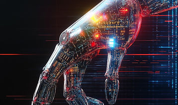 Use case Emerging Technology & Innovation Watch – Intelligence Hub Cuspis (IHC), insight into disruptive technologies and innovation trends shaping organisational strategy (background image showing a robotic hand and advanced technology concept, evoking innovation, automation, and disruptive future tech)