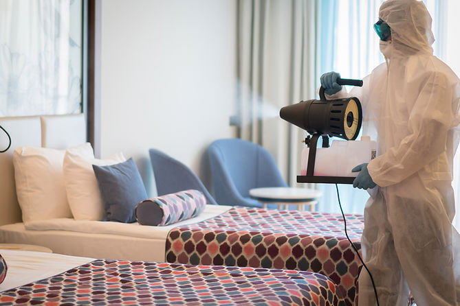 Disinfecting Hotel Room