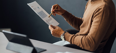 Man Reviewing Document