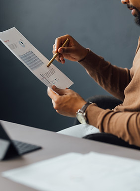 Man Reviewing Document