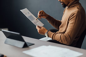Man Reviewing Document