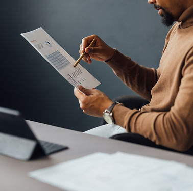 Man Reviewing Document