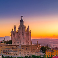 Solnedgang i Tibidabo