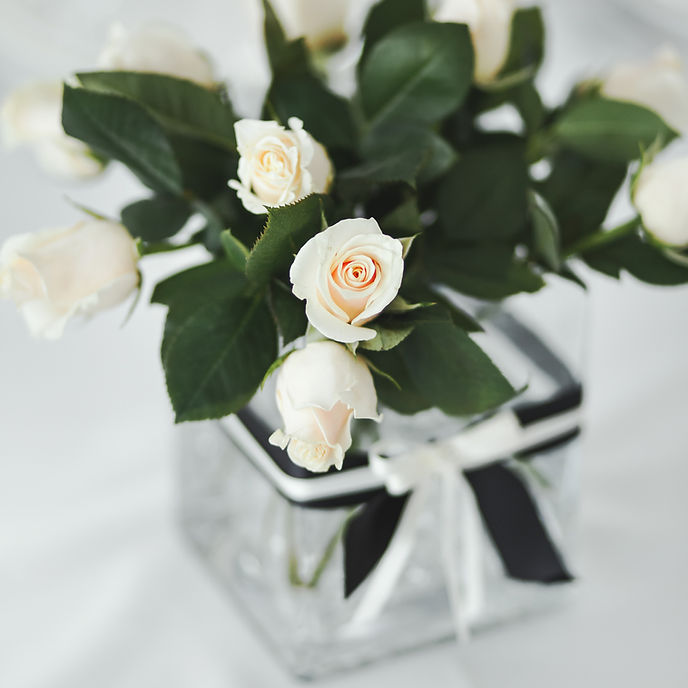 White Roses in Vase