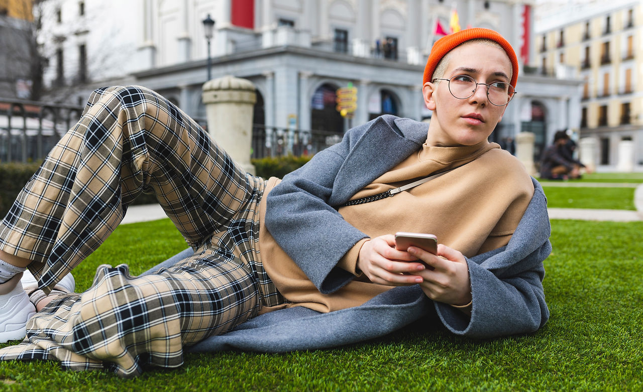 Woman Lying on Grass