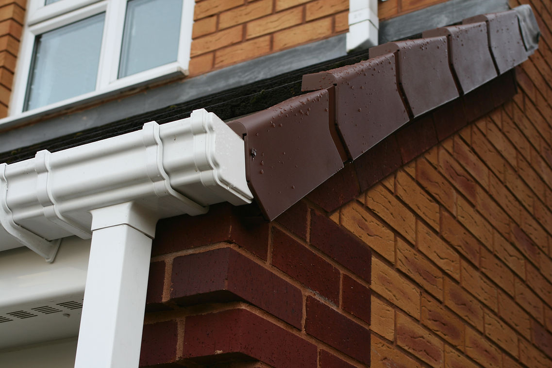white gutter system and fascia board