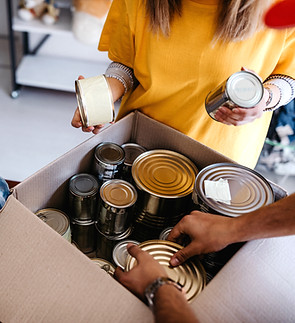 Volunteers Packing Food