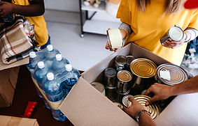 Volunteers Packing Food