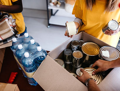 Volunteers Packing Food