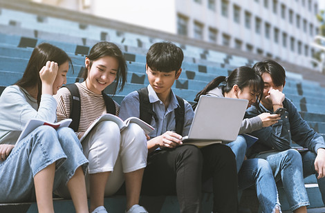 Students Chatting On Stairs