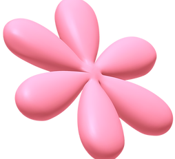 Pink 3D Flower Shape