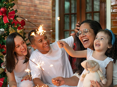 Family Celebrating New Year