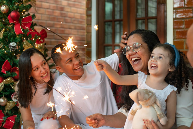 Family Celebrating New Year