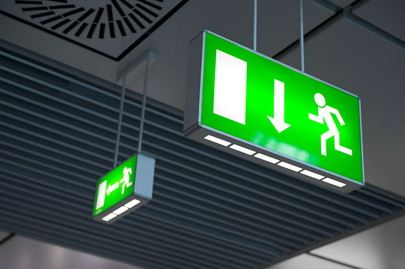 Two Emergency exit light signs