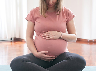 Pregnant woman meditating