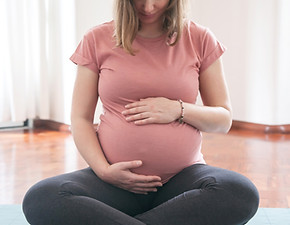 Pregnant woman meditating