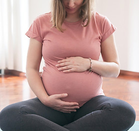Pregnant woman meditating
