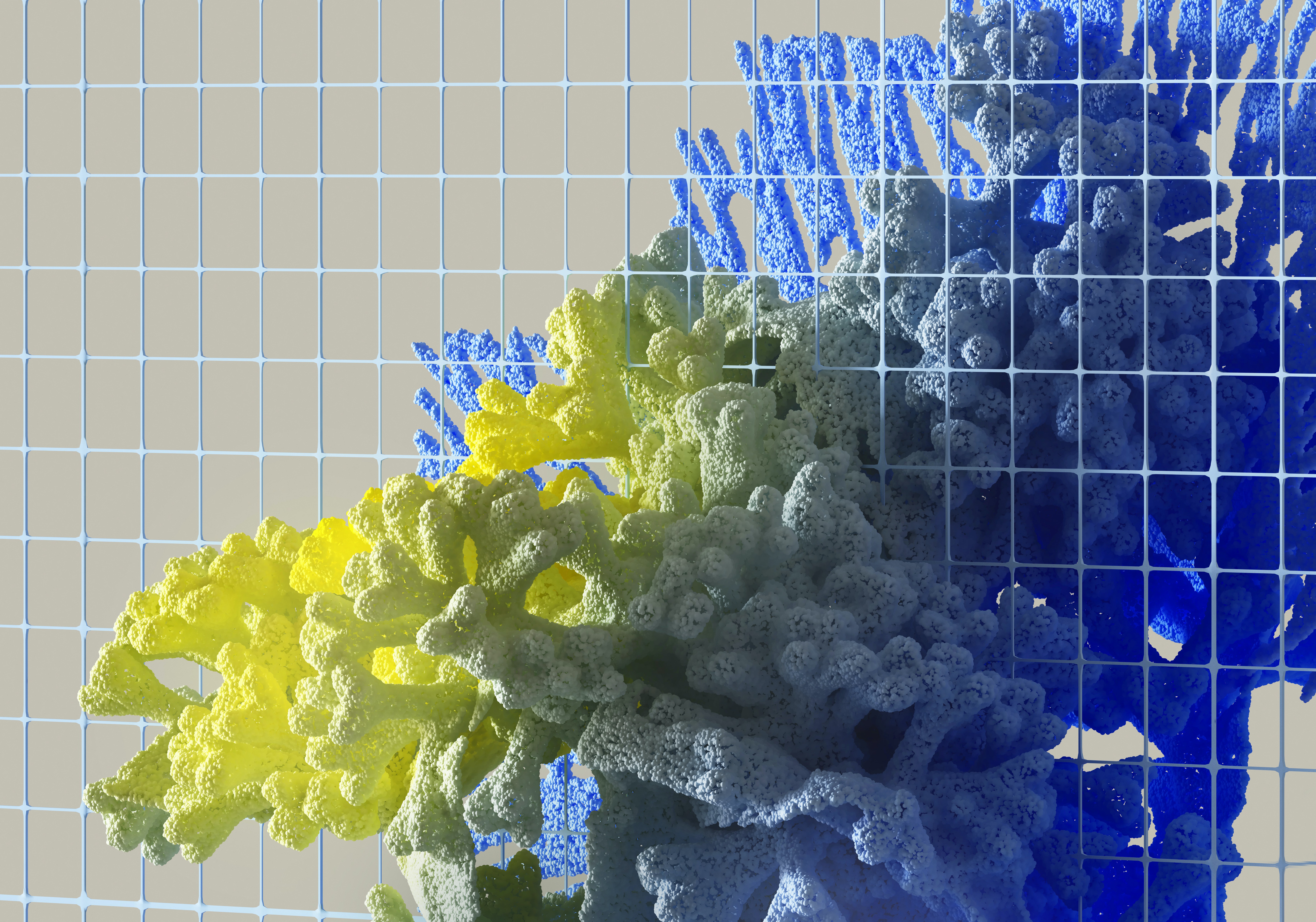 Œuvres d'art en corail coloré